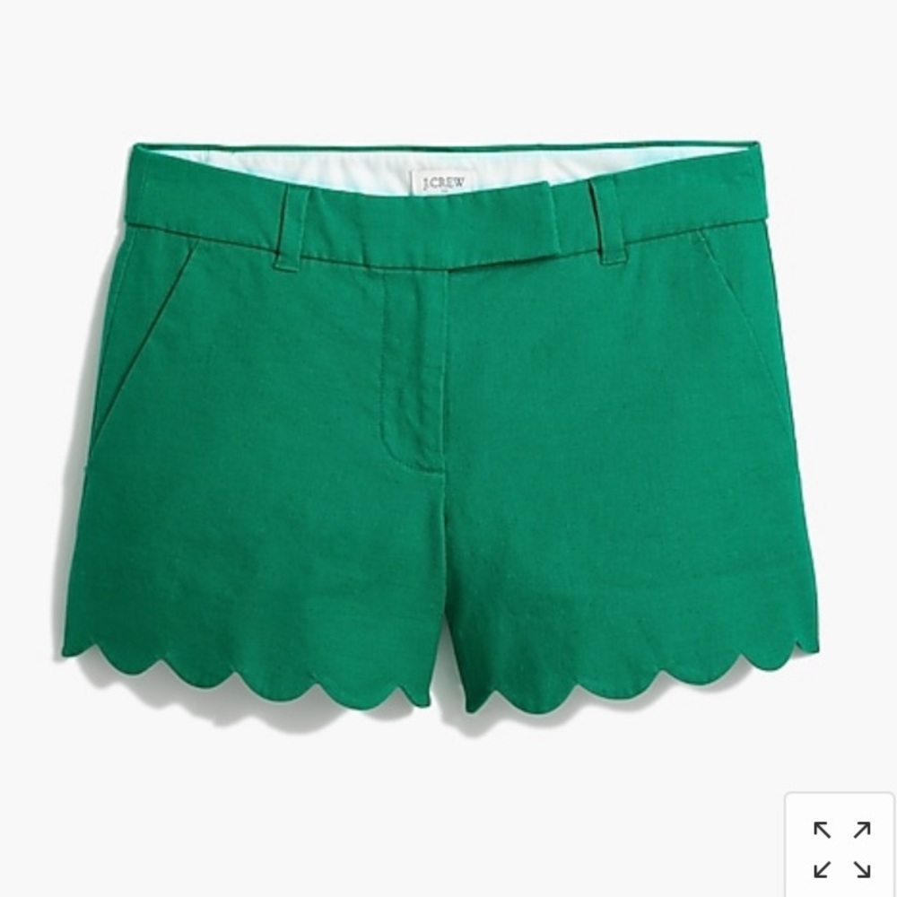 J Crew Scallop Shorts - Emerald Green